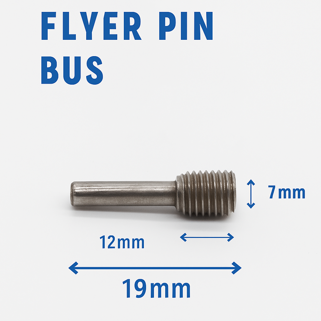 Durable Flyer Pin Bus Set | 19mm Threaded Steel Pins ā Pack of 25