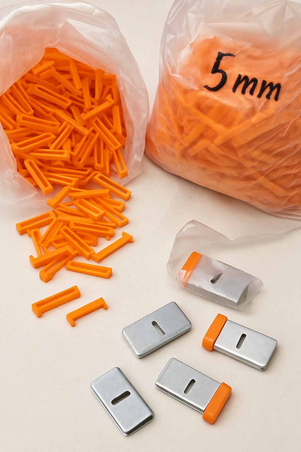 Apron Pulley Connector Clips | Durable Steel with Locking Orange Plastic Grips